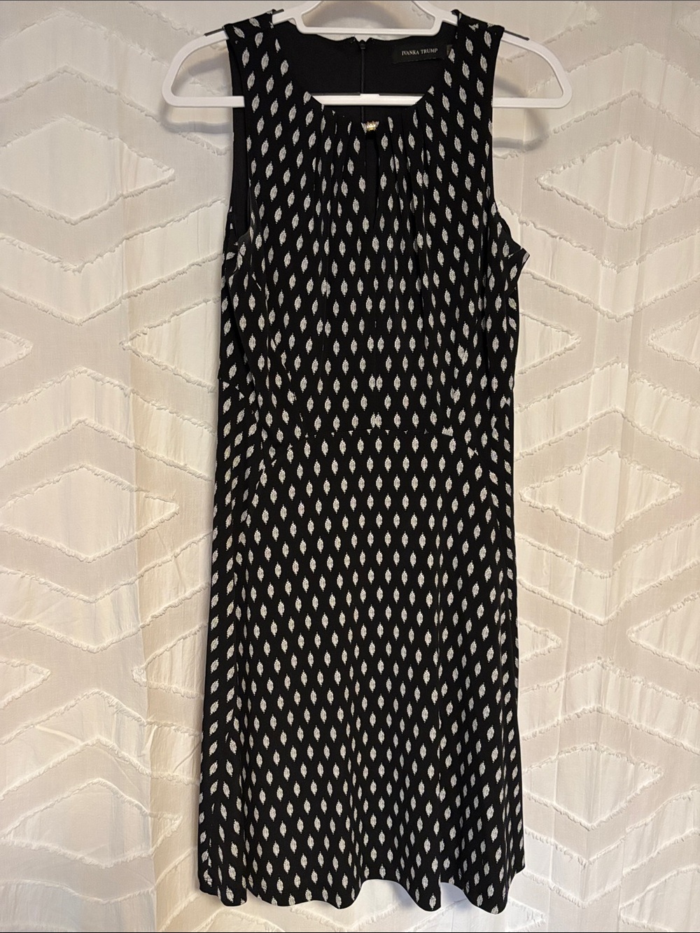 Ivanka Trump Black Dress with White Diamond Print